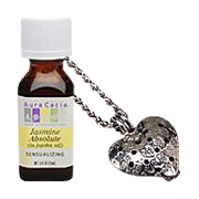 Heart Diffuser Pendant with Precious Essential Oil Jasmine Absolute with Jojoba - 