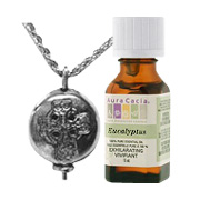 Cross Pendant Necklace with Essential Oil Eucalyptus - 