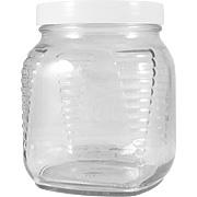 Square Clear Wide Mouth Jar with Lid -