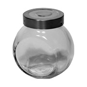 Glass Ball Spice Bottle with Stainless Steel Lid -