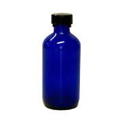 Cobalt Blue Boston Round Bottle with Cap -