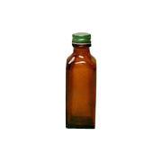 Amber Square Glass Flavor Bottle with Cap -