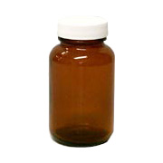 Round Amber Spice Jar with Cap and Label -