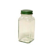 Clear Square Spice Jar with Cap -