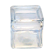 Square Glass Jar with Glass Lid -