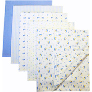 Essential 100% Cotton Reversible Baby Blanket Blue - 