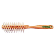 Natural Bristle Hairbrush Round Wood Handle - 