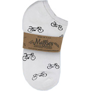 Socks White with Bicycle Footies Size 9-11 - 