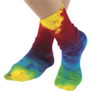 Socks Tie Dye Lite Crew Singles 10-13 - 