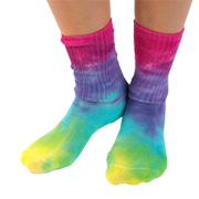Tie Dye Size 9-11 Socks Organic Cotton Crew Singles - 