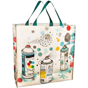 Shoppers Spray Paint Reusable Tote Bags 16'' x 15'' - 