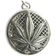 Hemp Leaf Pendant Sterling Silver Aromatherapy Jewelry - 