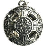 Celtic Cross Pendant Sterling Silver Aromatherapy Jewelry - 