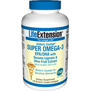 Super Omega-3 EPA/DHA with Sesame Lignans & Olive Fruit Extract Enteric Coated - 