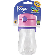Foogo Plastic Straw Bottle Pink - 