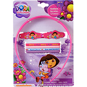 Dora The Explorer Headband, Barrettes & Elastics - 