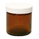 Amber Wide Mouth Jar with Cap -